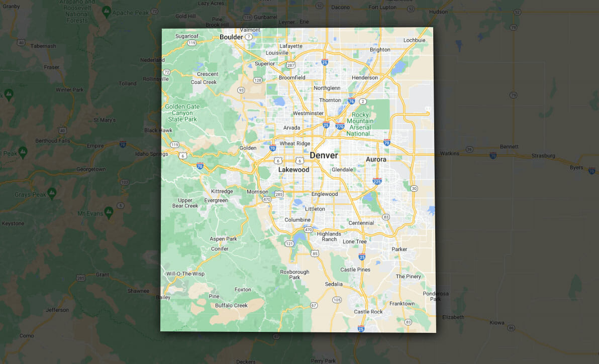 Modern Roofing Group Denver, CO service area map